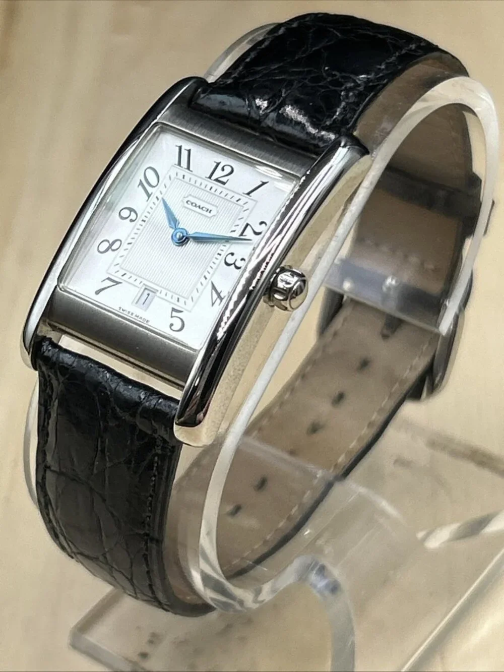 Men's Ladies Coach Lexington Tank Style Watch New Battery